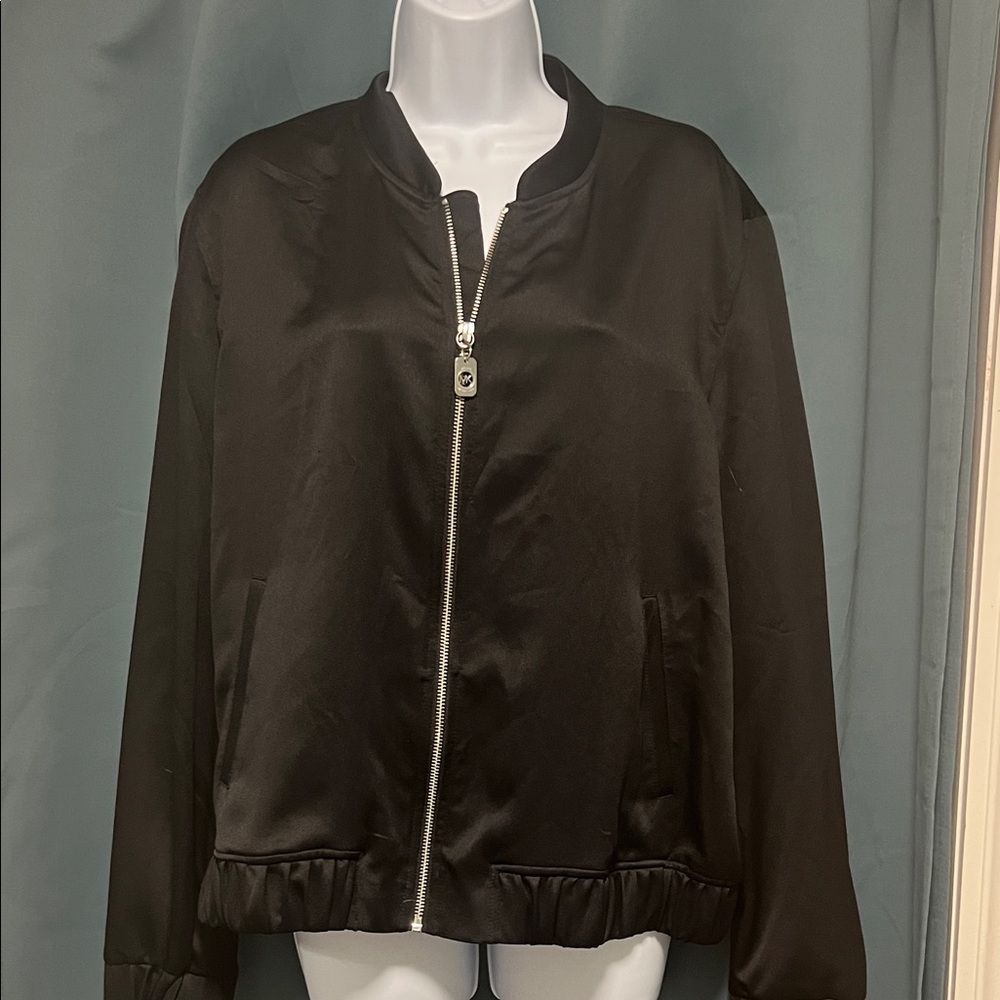 Michael Kors Elegant Black Bomber Jacket